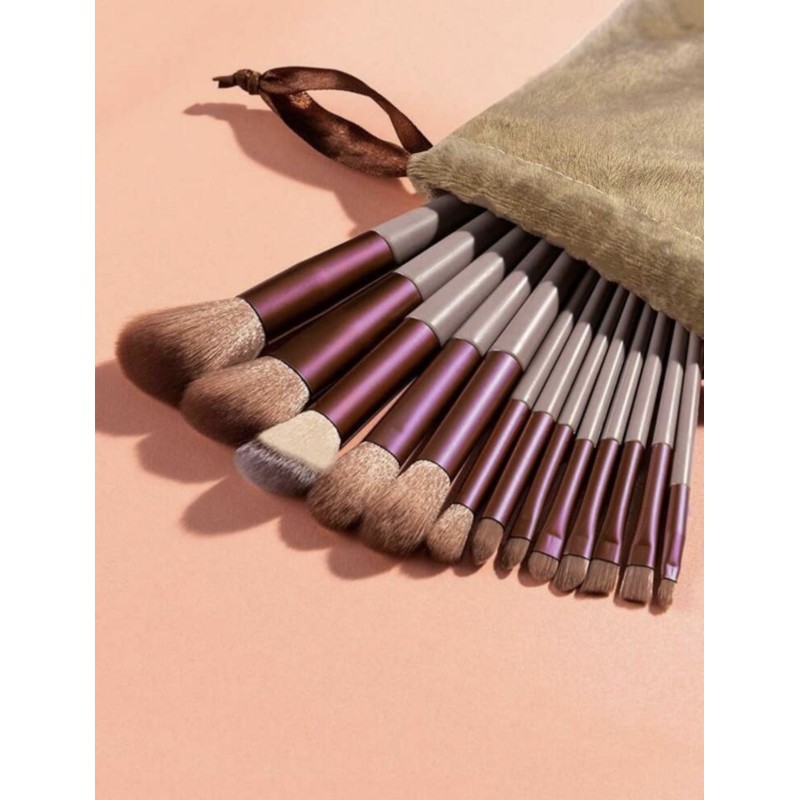 Pinceaux Make Up Marron (13 pièces) par AYA PARIS