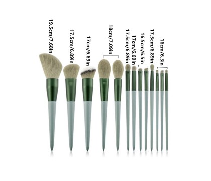 Pinceaux Make Up Vert (13 pièces) par AYA PARIS 3