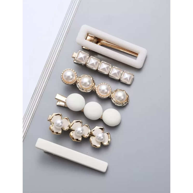 Barrettes cheveux Blanche (6 pièces) par AYA PARIS