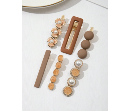 Barrettes cheveux Orange (6 pièces) par AYA PARIS