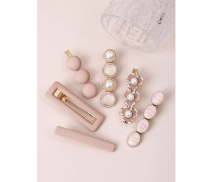 Barrettes cheveux Rose (6 pièces) par AYA PARIS