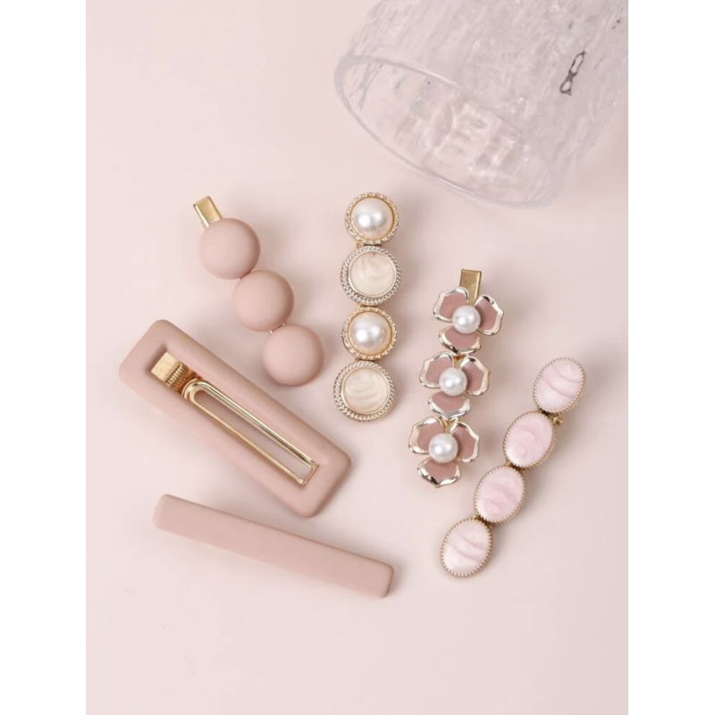 Barrettes cheveux Rose (6 pièces) par AYA PARIS