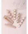 Barrettes cheveux Rose (6 pièces) par AYA PARIS