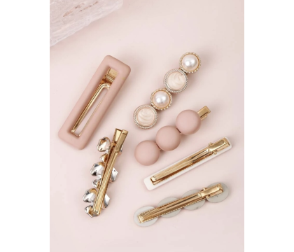 Barrettes cheveux Rose (6 pièces) par AYA PARIS
