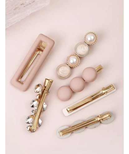 Barrettes cheveux Rose (6 pièces) par AYA PARIS