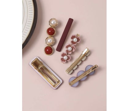 Barrettes cheveux Rouge (6 pièces) par AYA PARIS