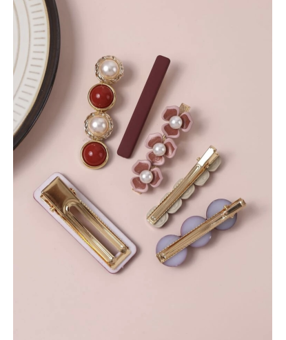 Barrettes cheveux Rouge (6 pièces) par AYA PARIS