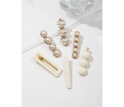 Barrettes cheveux Ecru (6 pièces) par AYA PARIS