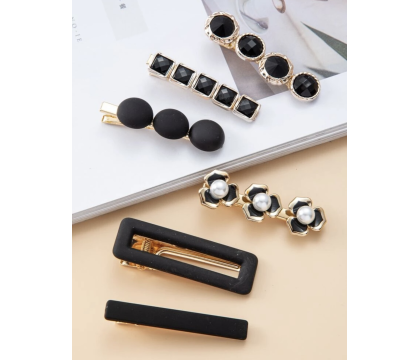 Barrettes cheveux Noir (6 pièces) par AYA PARIS