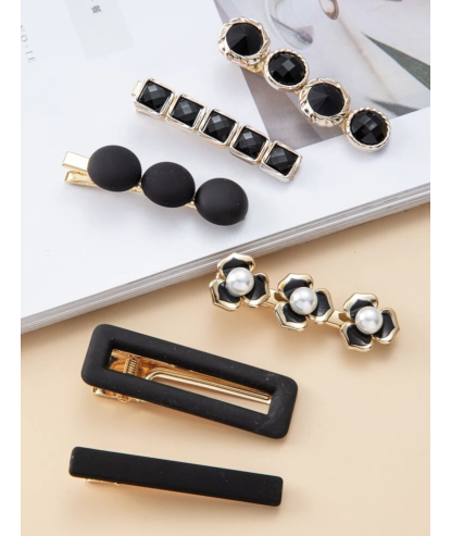 Barrettes cheveux Noir (6 pièces) par AYA PARIS