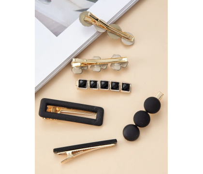 Barrettes cheveux Noir (6 pièces) par AYA PARIS