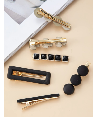 Barrettes cheveux Noir (6 pièces) par AYA PARIS