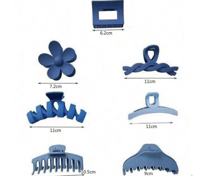 Pinces à Cheveux Bleu (8 pièces) par AYA PARIS 5