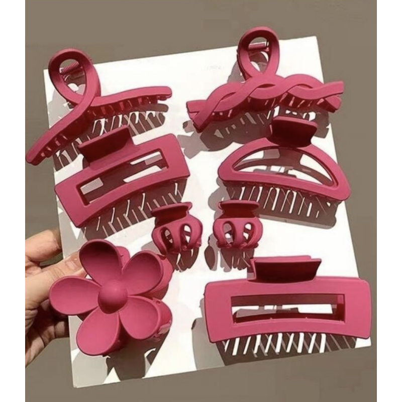 Pinces à Cheveux Rose (8 pièces) par AYA PARIS