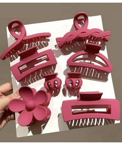 Pinces à Cheveux Rose (8 pièces) par AYA PARIS