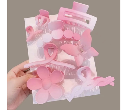 Pinces à Cheveux Rose Clair (8 pièces) par AYA PARIS